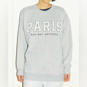 H&M Paris sweatshirt size large, grey with white